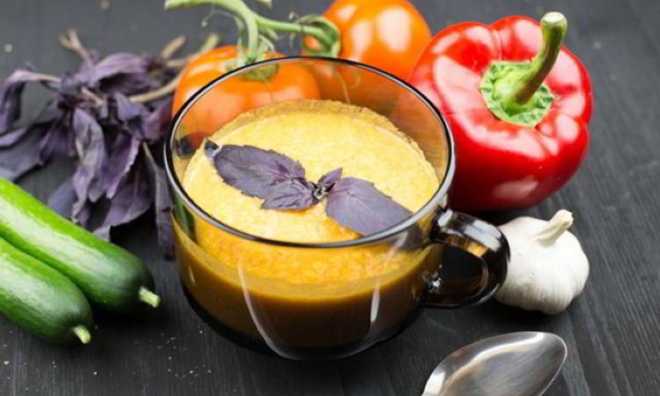 Рецепт овощного супа-пюре со свежим огурцом