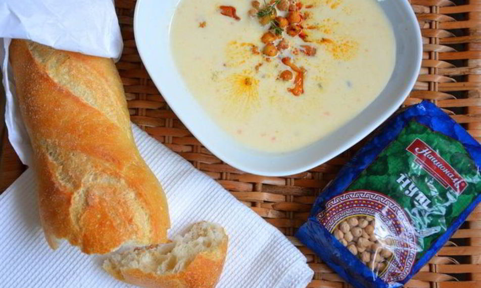 Рецепт супа-пюре из цветной капусты с нутом