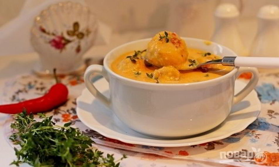 Рецепт супа-пюре из тыквы с фрикадельками