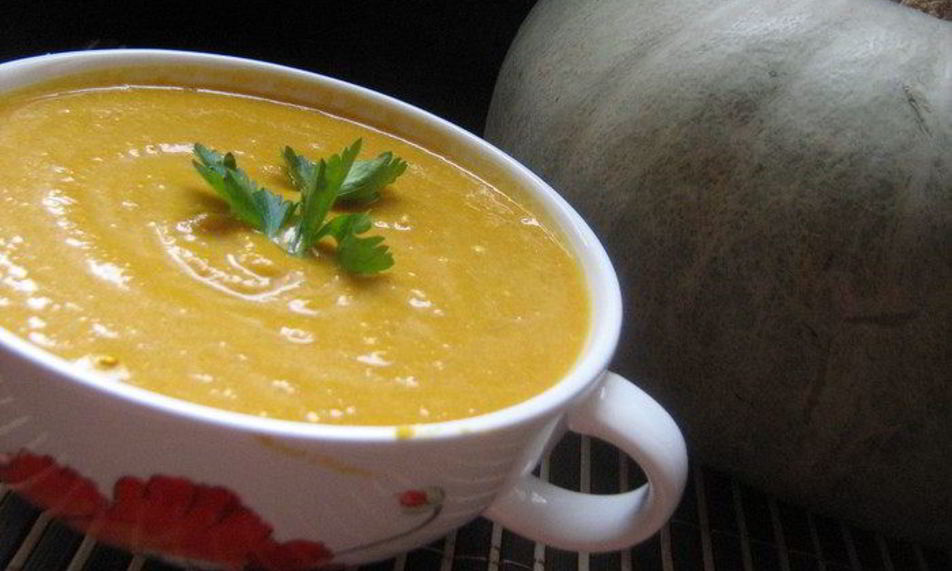 Рецепт супа-пюре тыквенного с гренками и сыром