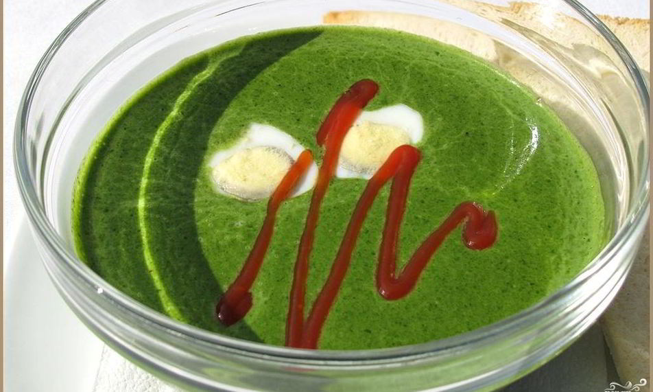 Рецепт супа-пюре зеленого из щавеля и шпината