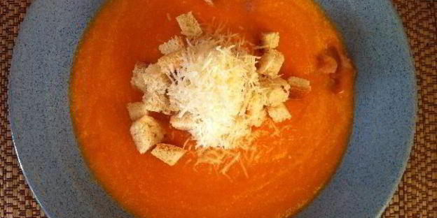 тыквенный суп-пюре с беконом