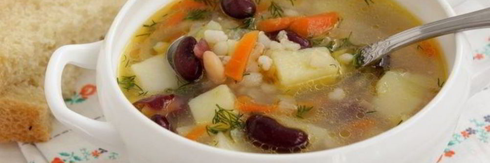 Суп с перловой крупой и фасолью