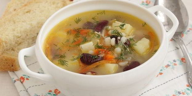суп с перловой крупой и фасолью