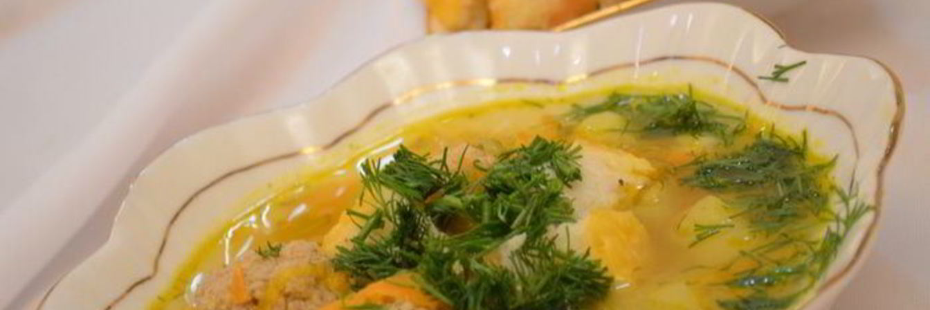 Суп с рисовыми кубиками