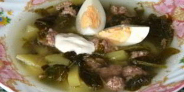 суп со щавелем в мультиварке