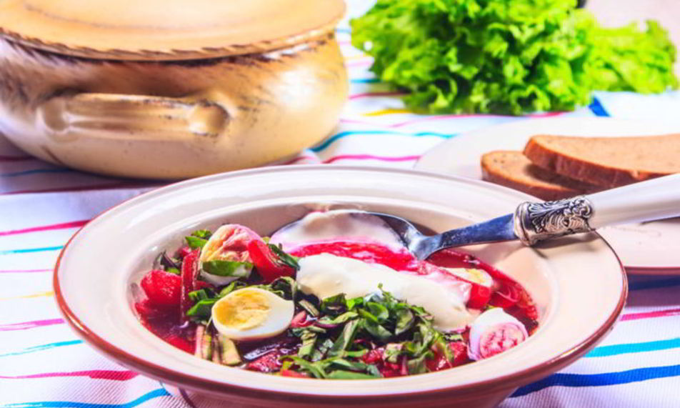 Рецепт холодного свекольника с ботвой