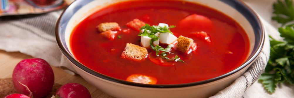 Холодный свекольник с брынзой