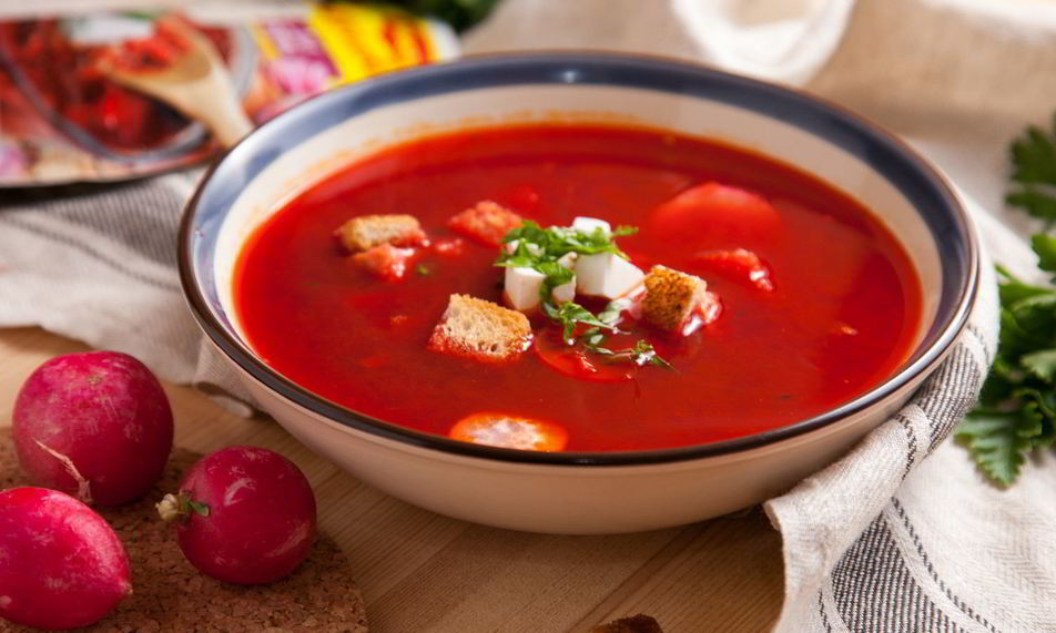 Рецепт холодного свекольника с брынзой