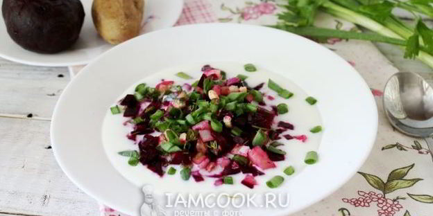 классический холодный свекольник на кефире