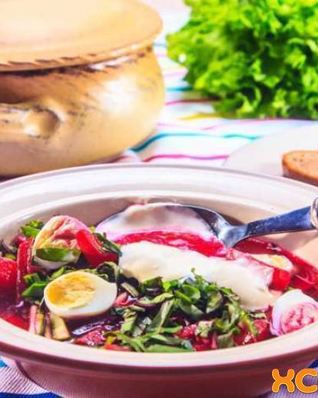 Свекольник холодный с ботвой