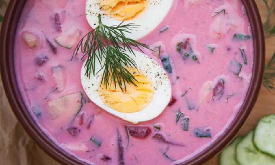 Рецепт свекольник курицей, кинзой и хреном