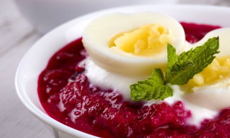 Рецепт свекольника на йогурте с мятой