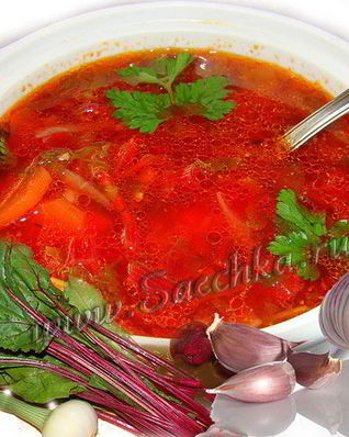 Свекольник с ботвой и баклажанами