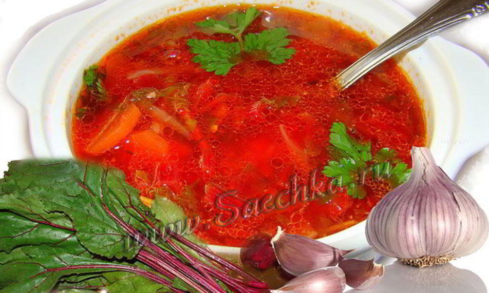 Рецепт свекольника с ботвой и баклажанами