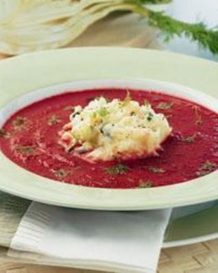 Свекольник с фенхелем и овощным пюре