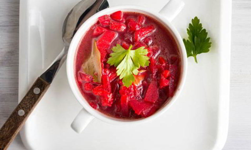 Рецепт теплого свекольника с мясом и болгарским перцем