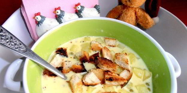 любимый сырный супчик сына