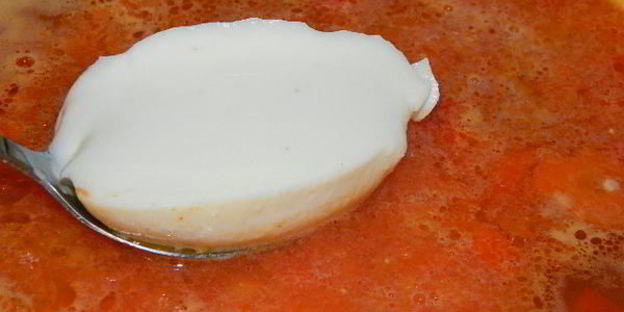 сырно-томатный суп на курином бульоне