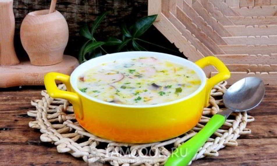 Рецепт сырного супа из плавленного сыра с колбасой