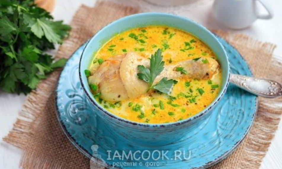 Рецепт сырного супа из плавленного сыра с курицей