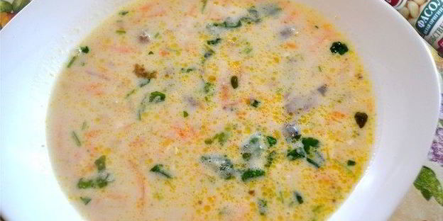 сырный суп с белой фасолью