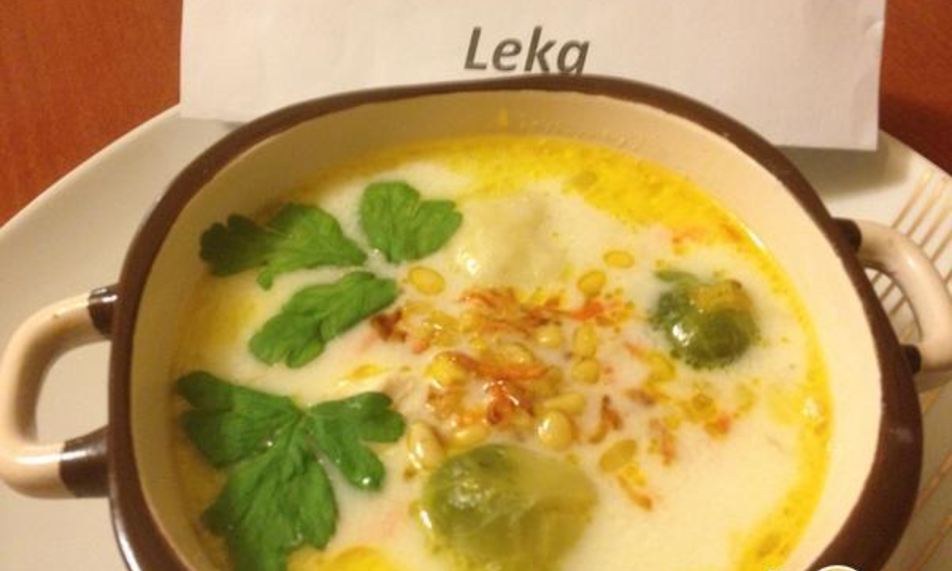 Рецепт сырного супа с брюсельской капустой и клецками