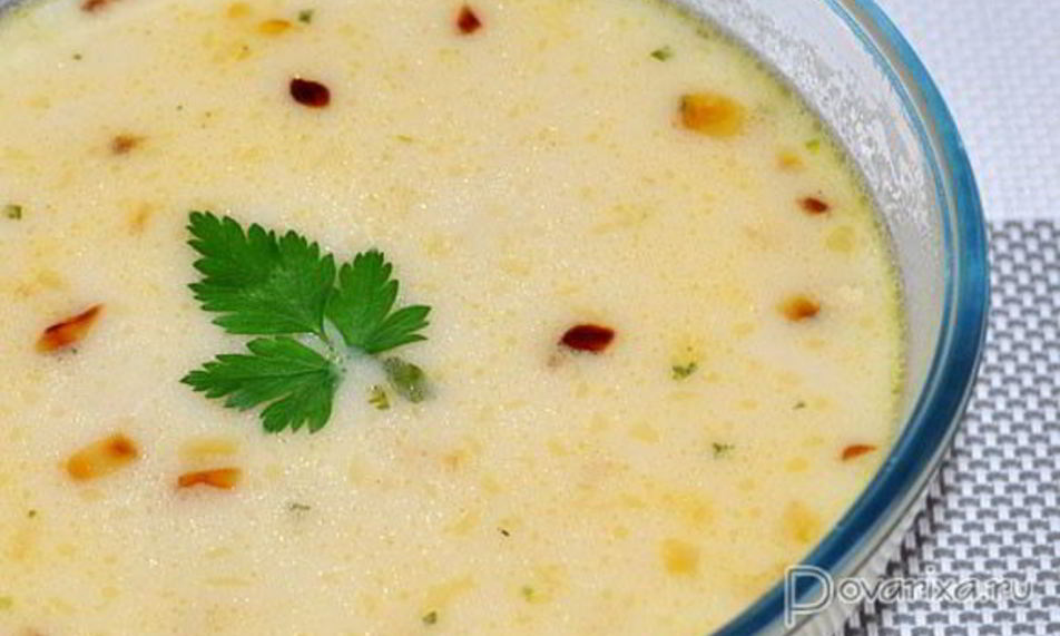 Рецепт сырного супа с фасолью
