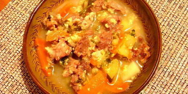 сырный суп с говяжьими ребрами