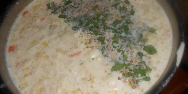 сырный суп с грецким орехом