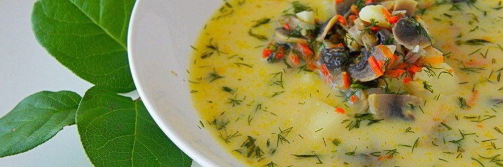 Сырный суп с грибами