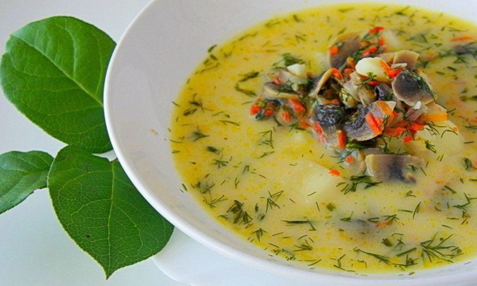 Рецепт сырного супа с грибами