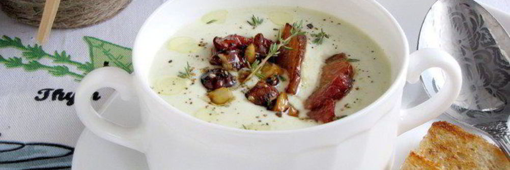 Сырный суп с грудинкой