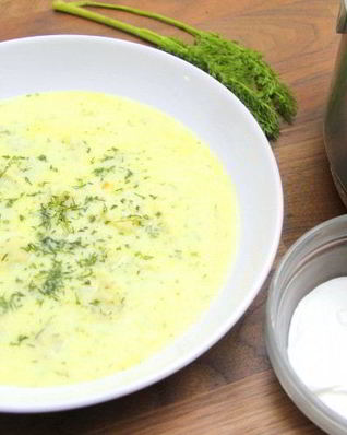 Сырный суп с клецками