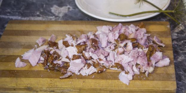 сырный суп с копченой курицей