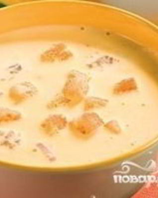 Сырный суп с копченостями