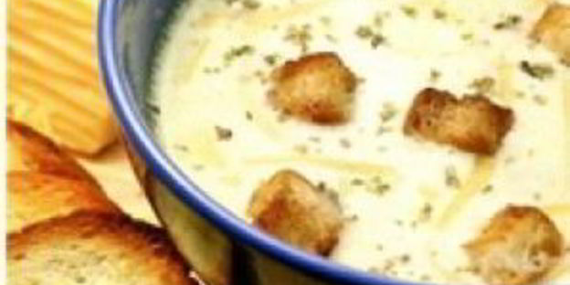 сырный суп с копченостями