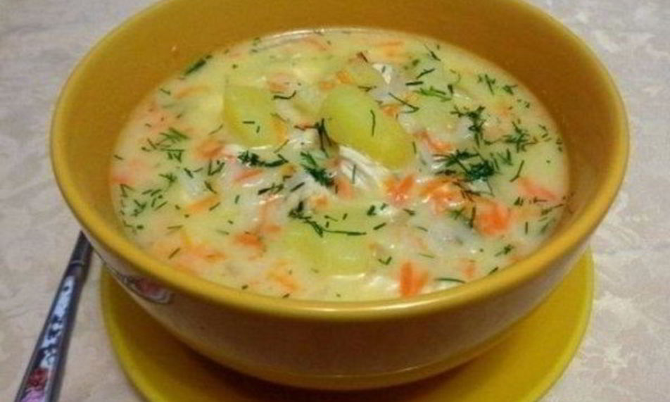 Рецепт сырного супа с куриным филе и рисом