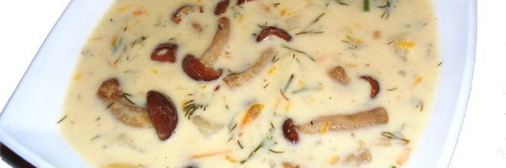 Сырный суп с опятами