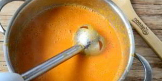 томатный крем-суп с хрустящим рисом