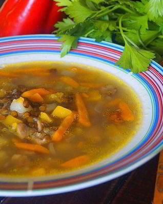 Тыквенный суп с копченой курочкой