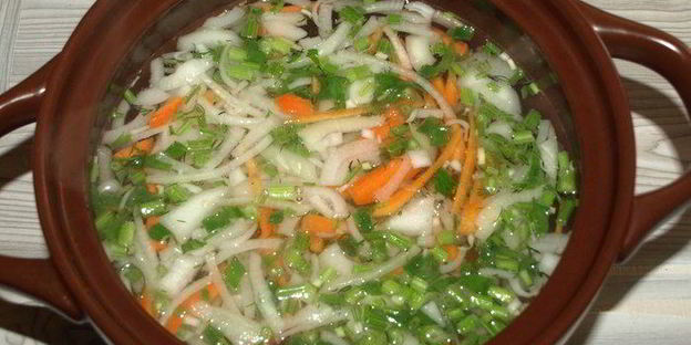 хитрая уха на курином бульоне