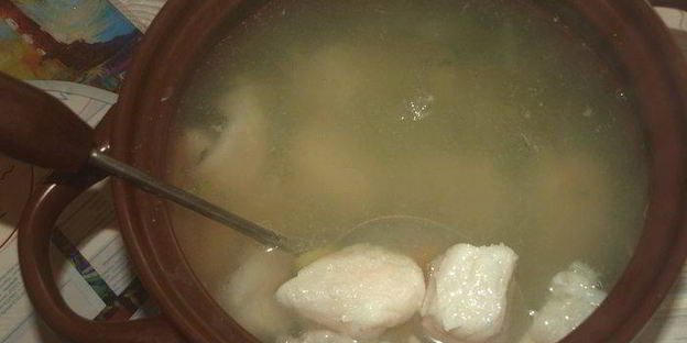 хитрая уха на курином бульоне