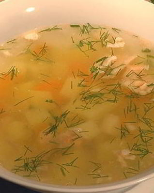 Уха из щуки с манной крупой