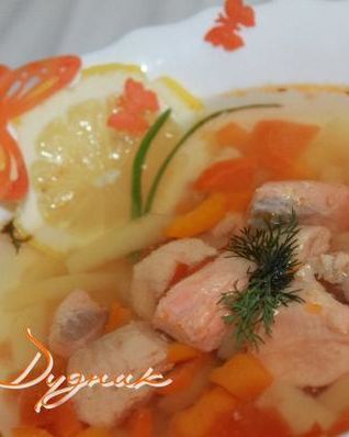 Уха с форелью