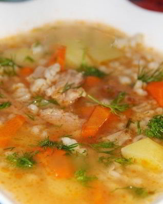 Уха с перловкой