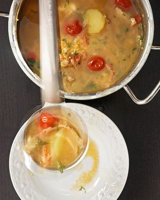 Уха с пшенной кашей