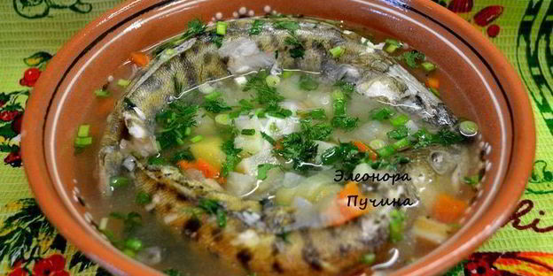 уха в горшочке с грибным пирогом