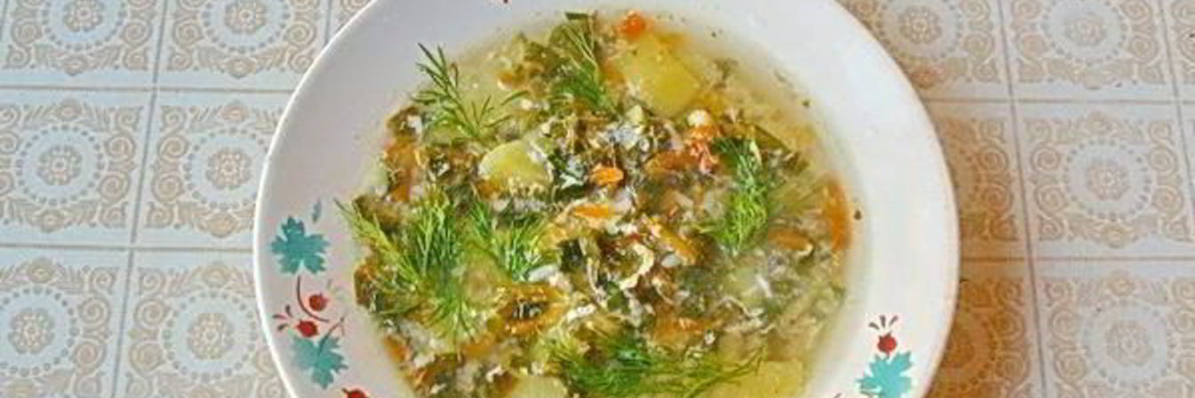 Весенний зеленый суп со щавелем