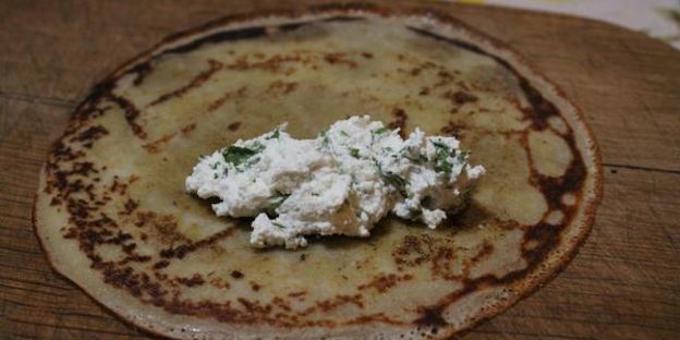 блинчики с пикантным творогом